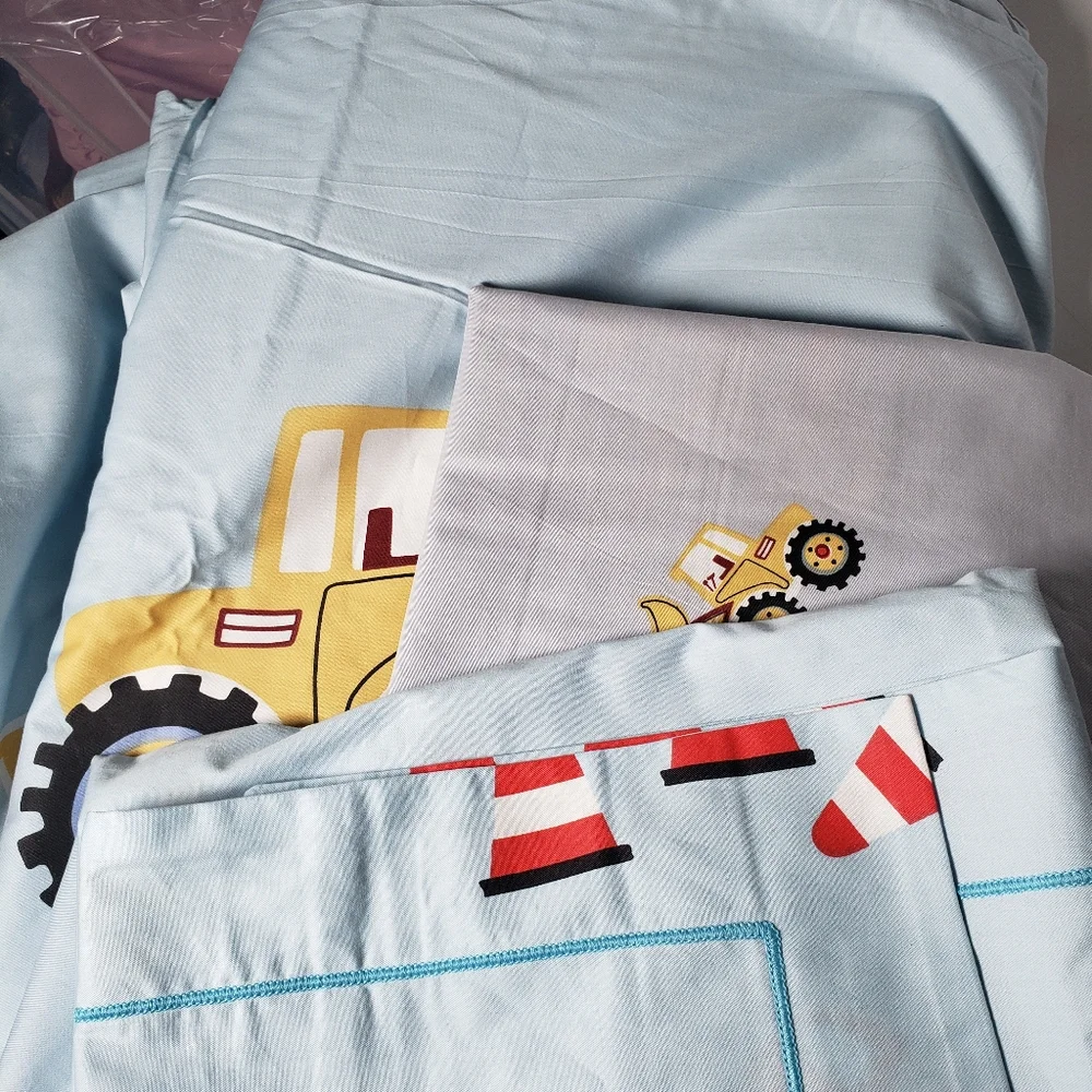 Big Truck Duvet Set Tractor Loader Construction Zone Reverse High Thread Count